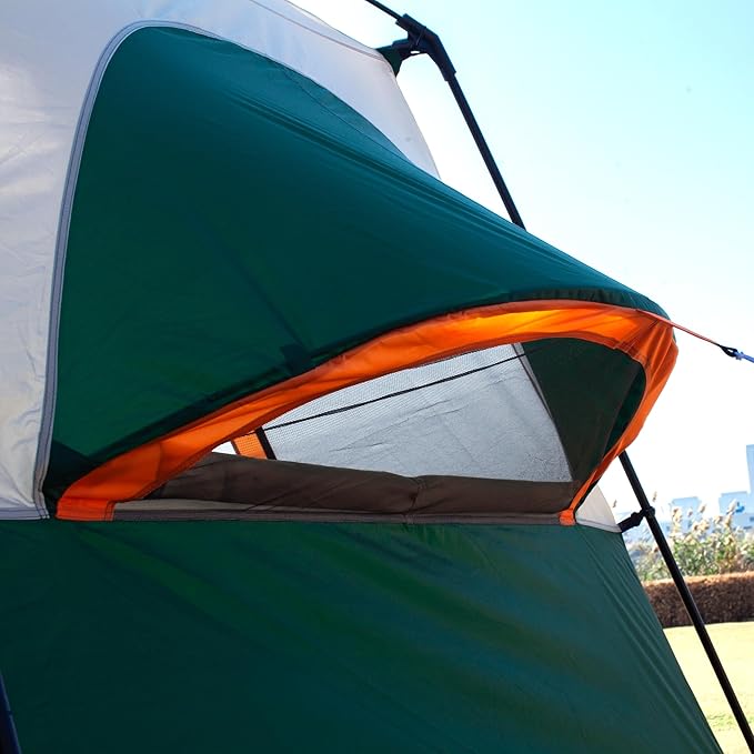 KTT Extra Large Tent 10-12-14 Person(B),Family Cabin Tents,2 Rooms,3 Doors and 3 Windows with Mesh,Straight Wall,Waterproof,Double Layer,Big Tent for Outdoor,Picnic,Camping,Family Gathering