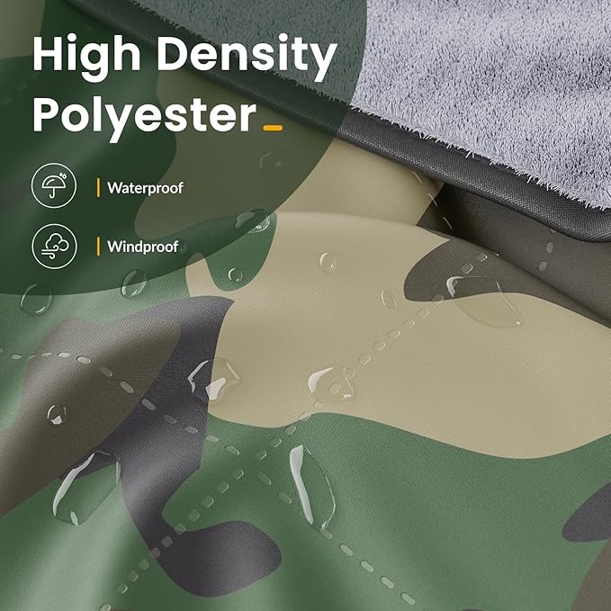 Titanker Outdoor Picnic Blankets, Camping Blanket Waterproof Blanket and Outdoor Pillow 2-in-1, 83''X 55'' Car Blanket with Storage Bag, Stadium Blanket Beach Blanket, Camo Green