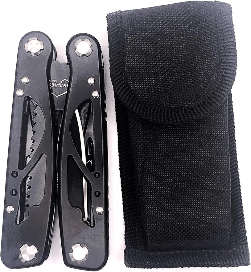 TKMT009: Multi-tool with Folding Knife, Saw, Scissors, Can Opener, Screwdriver, Bottle Opener, Flashlight, 18 in 1 Multi-Tools for Outdoor Camping Hiking Traveling