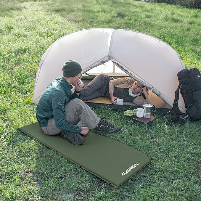 Naturehike Sleeping Pad, 2 inch Thick Self Inflating Sleeping Pad for Camping, Durable Camping Mattress Connectable with Multiple, Lightweight Sleeping Mats for Backpacking, Tent, Hammock, Hiking