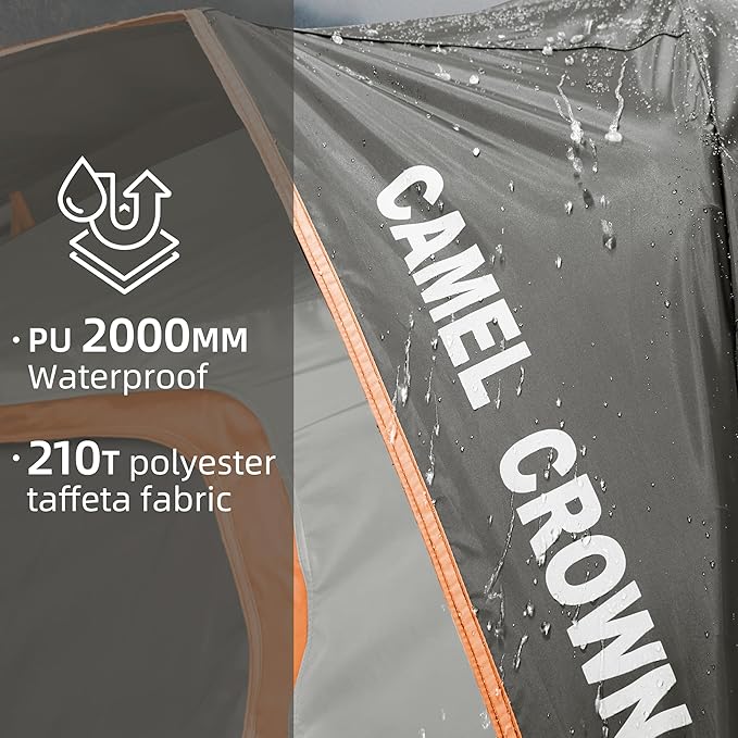 CAMEL CROWN Tents for Camping 4/8 Person Waterproof Quick Setup Folding Outdoor Backpacking Tents 4 People Family Hiking