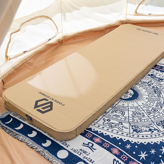 Self Inflating Sleeping Pad,4" Extra Thick Memory Foam Camping Pad, 60S Fast Air Self-Inflating Camping Mattress Pads, 4 Season Sleeping Mat for Camping Rooftop Tent Car Truck Van