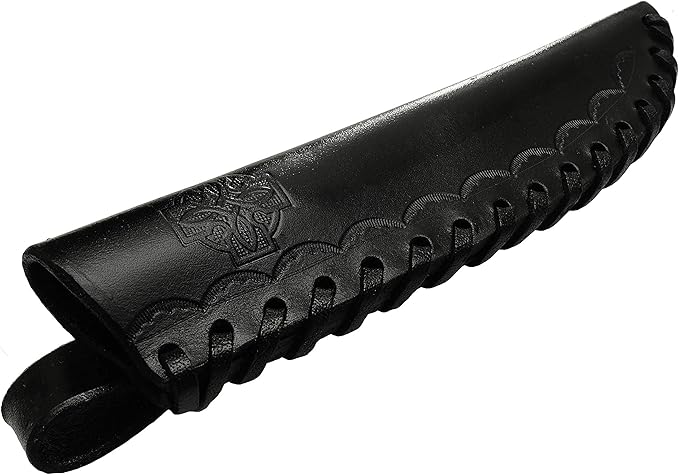 Toferner Hand Forged Knife Volute with Sheath, Vintage Knife for Antique Collection, Genuine Leather Case, Hardened Blade, Hand Made Craft, Gift Idea for Men (Black)