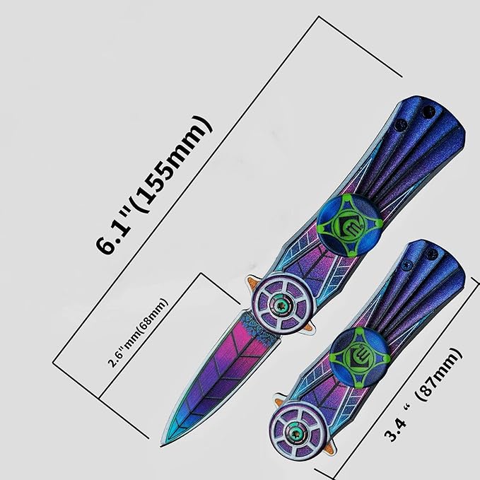 Folding Pocket Knife, Camping Folding Knife, Innovative Rotatable Folded Knife for Men and Women - Sharp Tactical Camping Survival Hiking Knife