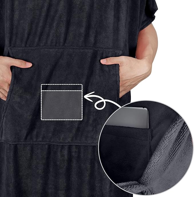 Catalonia Surf Poncho Changing Towel Robe for Adults Men Women, Water Absorbent Wetsuit Change Poncho for Surfing Swimming