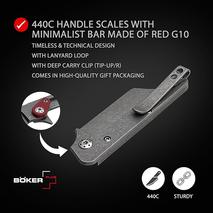 BOKER PLUS® Fragment G10 Mini Pocket Knife – two-hand-opening EDC Keychain Folding Knife - Keychain Knife Small - Keychain Box Cutter Knife