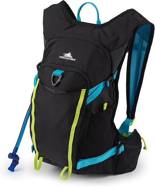 High Sierra Hydrahike 2.0 Hydration Backpack with 2L Water Bladder for Running, Hiking, Camping, or Cycling