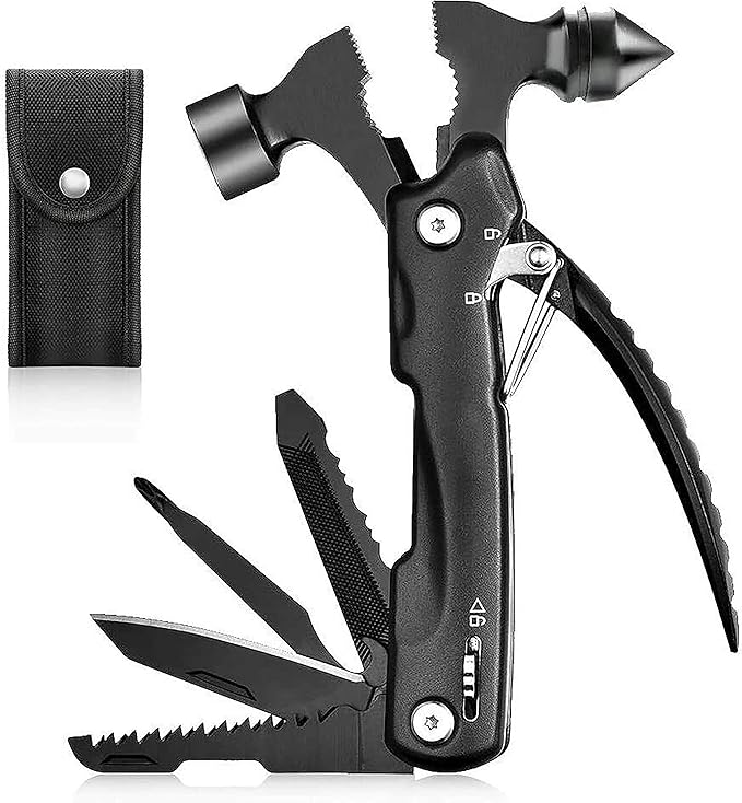 Multi Tool For Men,Tool Kit,Window Breaker Seatbelt Cutter,Multitool Knife,Car Safety Hammer,Cool Birthday Gift Idea For Men Adult Son,Car Escape Tool,Multifunctional Pliers,Travel Emergency Kit