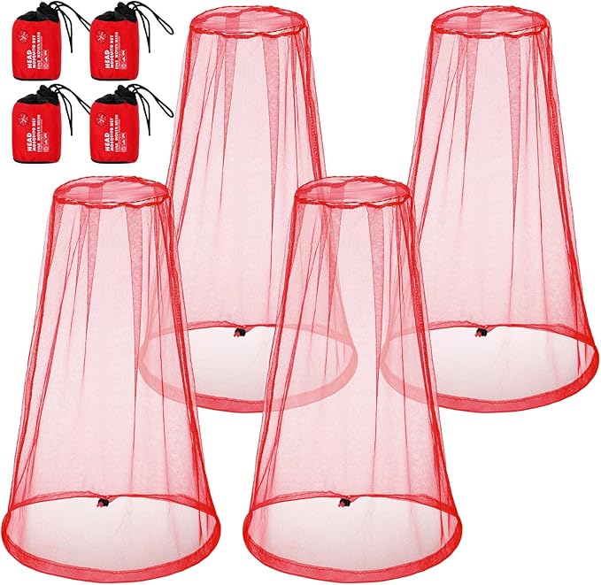 HESTYA 4 Pack Mosquito Net Face Mesh Net Protecting Net for Outdoor Hiking Camping Climbing Mosquito Fly Insects Preventing