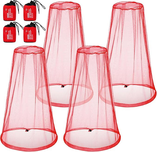 HESTYA 4 Pack Mosquito Net Face Mesh Net Protecting Net for Outdoor Hiking Camping Climbing Mosquito Fly Insects Preventing