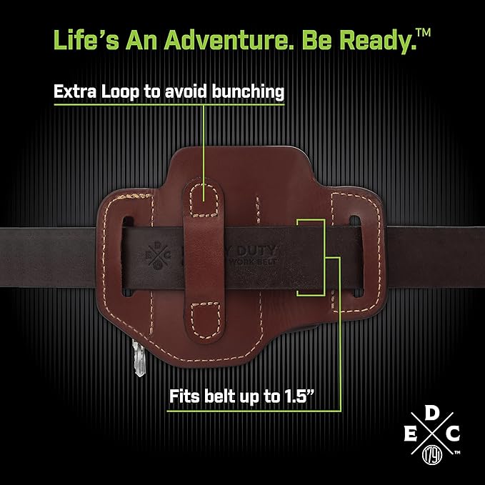 Multitool Holster, Leather Multitool Sheath, EDC Pouch for Belts Fits Multitool, Knife, Keys and Small Flashlight - Compatible with Full Size Leatherman, Gerber, SOG Multitools, Brown