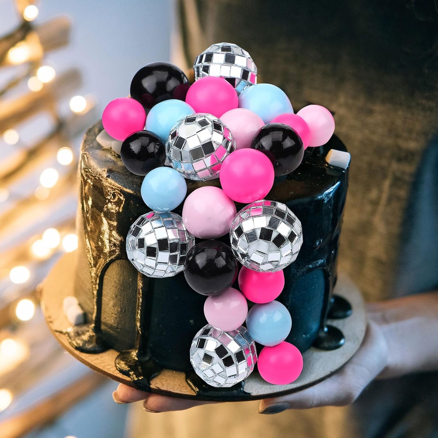 108 Pcs Balls Cake Topper DIY Cupcake Insert Foam Balloons for Cake Baking Wedding Anniversary Birthday Decoration(Graceful Colors,Multi Sizes)