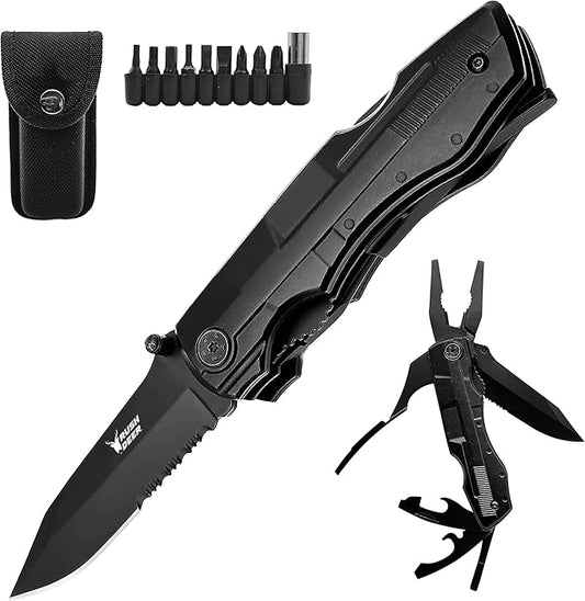 Rush Deer Pocket Knife - Folding EDC Multitool for Men, Small and Versatile Camping, Fishing, and Hiking Accessories Set