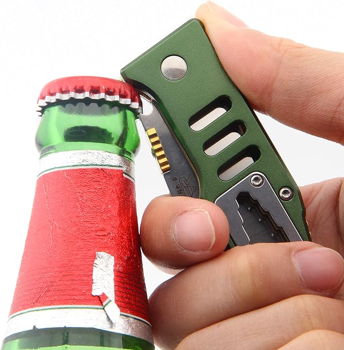 Sanrenmu 7046 Folding Knife multifunction tools knife Aluminum Handle EDC pocket folding knife(7046LTX-LPR-T3)