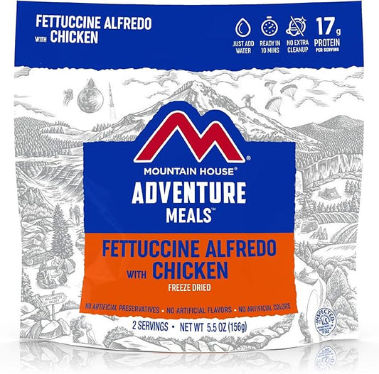 Mountain House Fettuccine Alfredo with Chicken | Freeze Dried Backpacking & Camping Food | 2-Servings