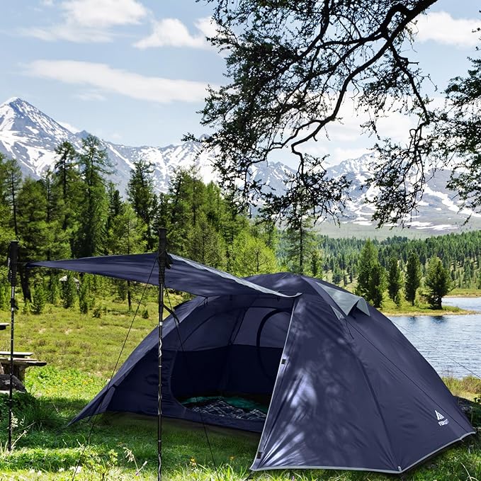 Forceatt Camping Tent 2/3/4 Person, Professional Waterproof & Windproof Lightweight Backpacking Tent Suitable for Outdoor,Hiking,Camping, Mountaineering and Travel