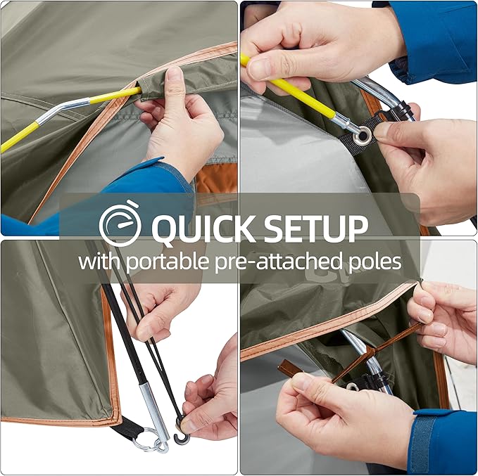 CAMEL CROWN Tents for Camping 4/8 Person Waterproof Quick Setup Folding Outdoor Backpacking Tents 4 People Family Hiking