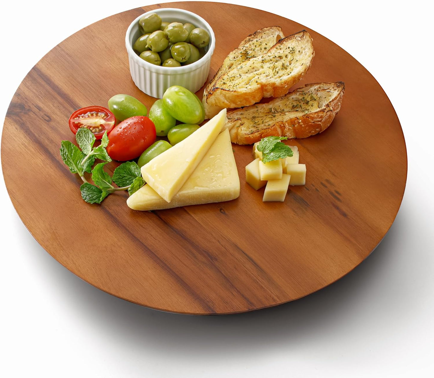 13" Acacia Lazy Susan Organizer for Table - Wooden Lazy Susan Turntable - Wood Kitchen Turntable Storage Food for Cheese Boards, Pantry, Fridge, Countertop (Acacia Wood, 13 Inch)