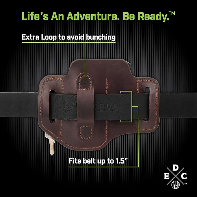 Multitool Holster, Leather Multitool Sheath, EDC Pouch for Belts Fits Multitool, Knife, Keys and Small Flashlight - Compatible with Full Size Leatherman, Gerber, SOG Multitools, Burgandy