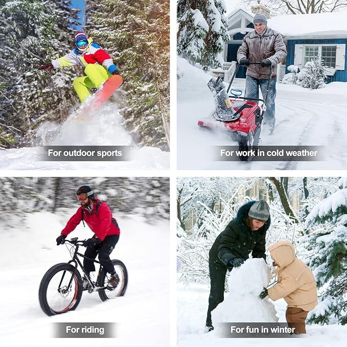 Heated Gloves Electric Battery Heated Gloves Rechargeable for Men Women Heated Ski Gloves Water Resistant Touchscreen 7.4V 2200mAh up to 6.5hrs for Skiing Hiking Motorcycling Camping