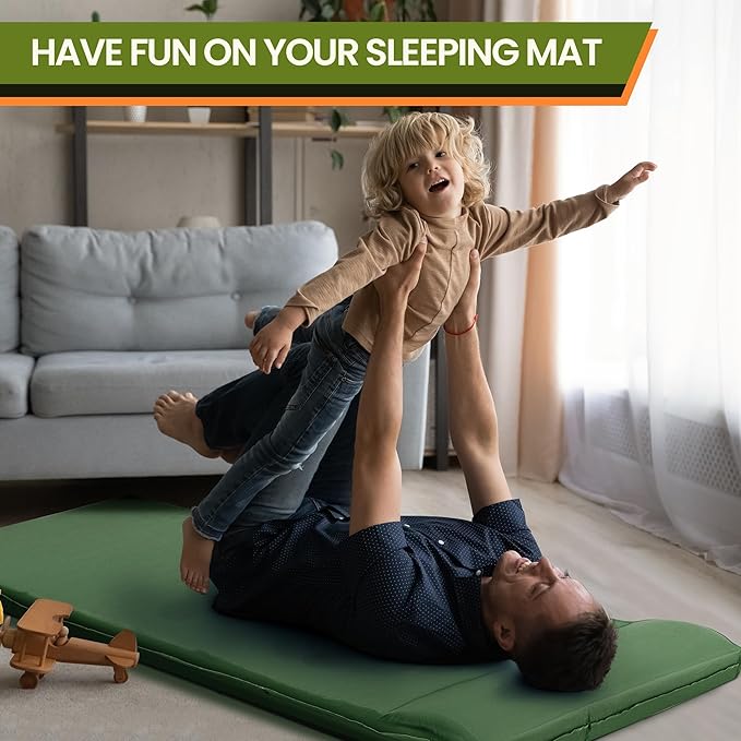 ropoda Self Inflating Sleeping Pad - Fast-Rebound, 3" Thick Elastic Foam Sleeping Pad,Camping Mat with Pillow, Storage Bag, 4-Season Camping Mattress Pad for Camping, Cars, Expandable Sleeping Pad…