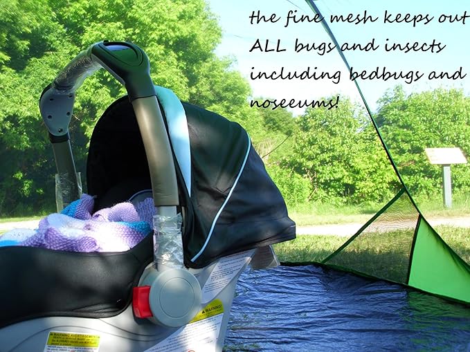 Instant Pop up Screen Tent for Camping, Noseeum Netting has Finer Mesh Than a Mosquito Net (Tarp Floor)