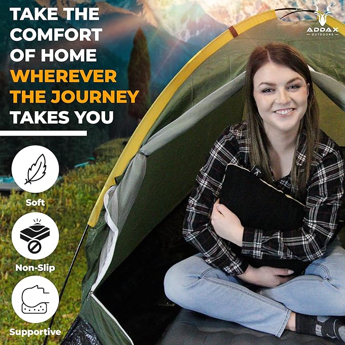 Hybrid Inflatable Pillow for Camping with Padding | Camping Pillows for Sleeping with Washable Cover | Backpacking Pillow Ultralight