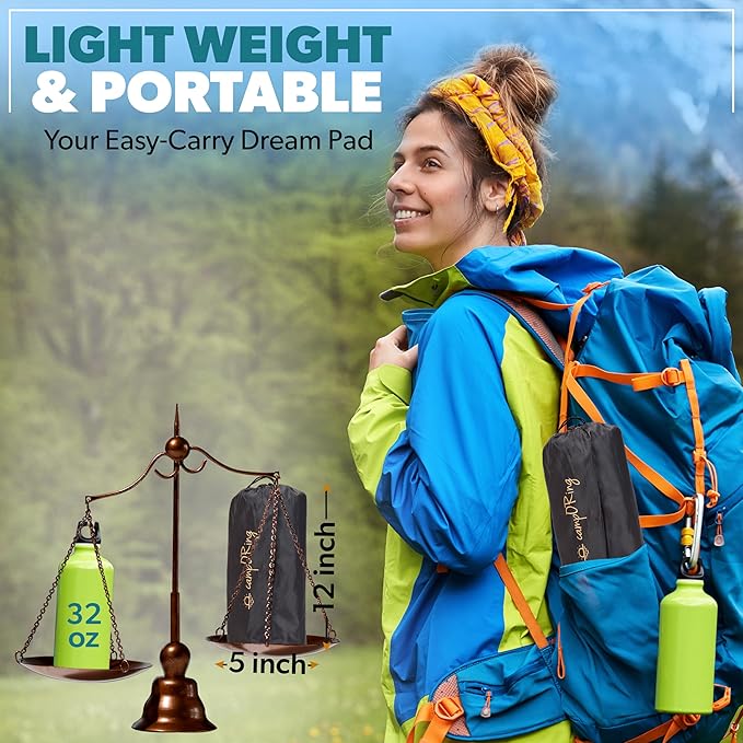 Double Inflatable Camping Sleeping pad, Thick 4 inch Ultralight Sleeping mat with Pillow, Sleeping pad with Built-in Foot Pump for Camping, Backpacking, Hiking, Traveling.