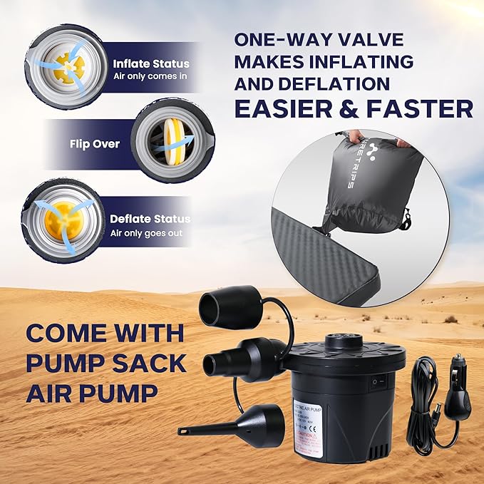 Tesla Model Y Camping Air Mattress with Foam, 4.3" Thick Self Inflating Sleeping Pad with Air Pump, Solid Foam, 4 Seasons