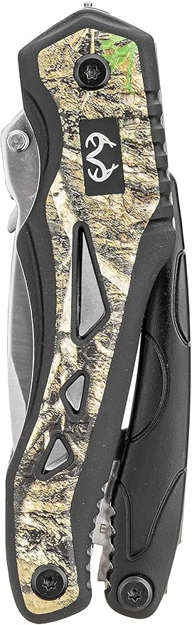 Multi Tool 10-in-1 Camo Folding Knife, Full Size Pliers Spring Loaded, 3-Inch Blade, Bottle Opener, Screwdriver, Saw, Wire Cutter, Glass Break, Cut Wood, Rope, Camping, Outdoors - 630049ECE