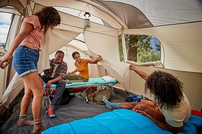 Coleman WeatherMaster 10-Person Tent with Rainfly & Room Divider, Spacious Weatherproof Family Tent with Carry Bag