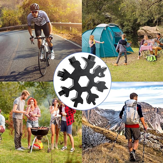 Birthday Day Gifts for Men Dad,Multitool 18-in-1 Screwdriver Wrench Cutter Snowflake Tool,Including Gifts Box