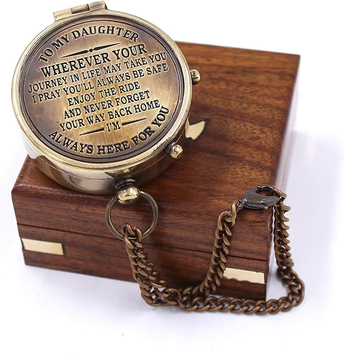 to My Daughter, Graduation Day Gifts for Daughter - Daughter Birthday Gifts - Confirmation Gifts for Daughter - Camping Compass