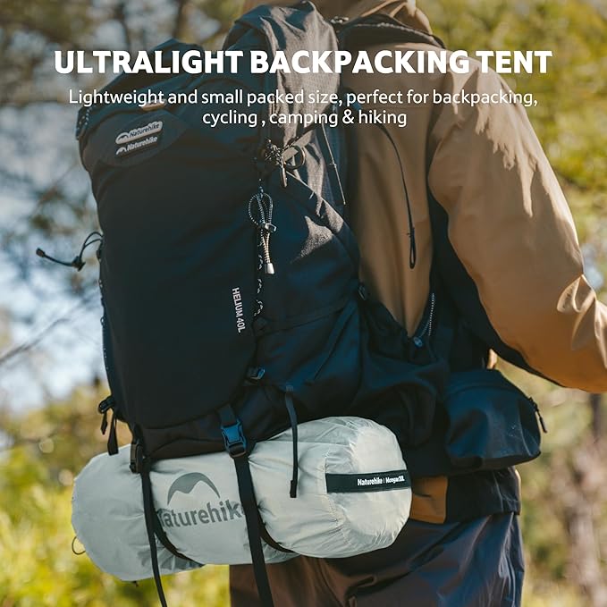 Naturehike Mongar UL 1/2Person Backpacking Tent,15D Nylon Waterproof Ultralight 1-2 Person Tent with Footprint
