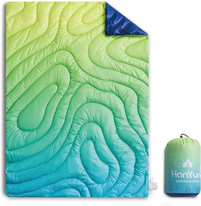 HANYUN Camping Blanket - Outdoor Travel Blanket, Waterproof Quilt for Camping, Stadium, Hiking, Beach Trips, Concerts& Festival - 52"x75" Rhombus Quilting Blanket