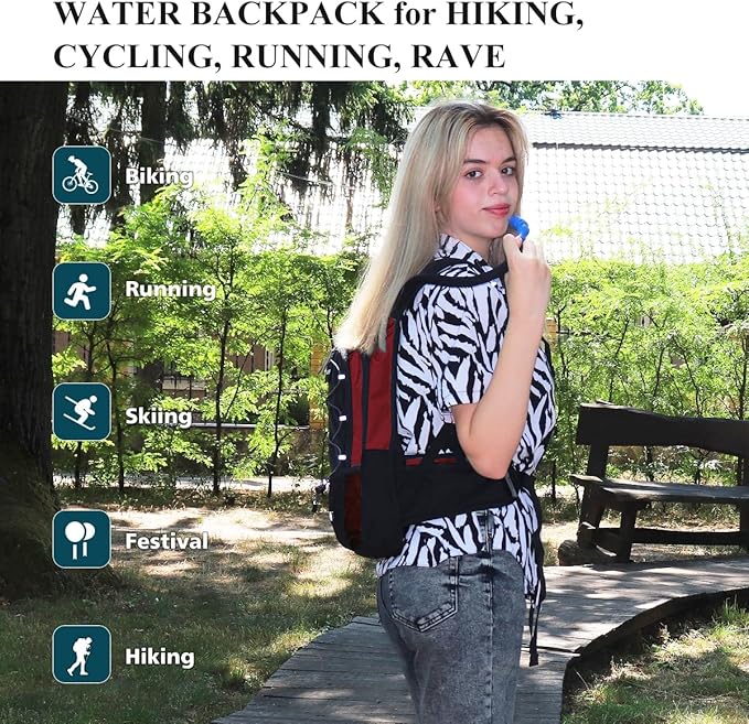NONSAR Hydration Backpack, Hiking Backpack with 3L Water Bladder, Lightweight Insulation Hydration Pack, Water Backpack for Hiking, Cycling, Running, Festival, Camping for Men Women