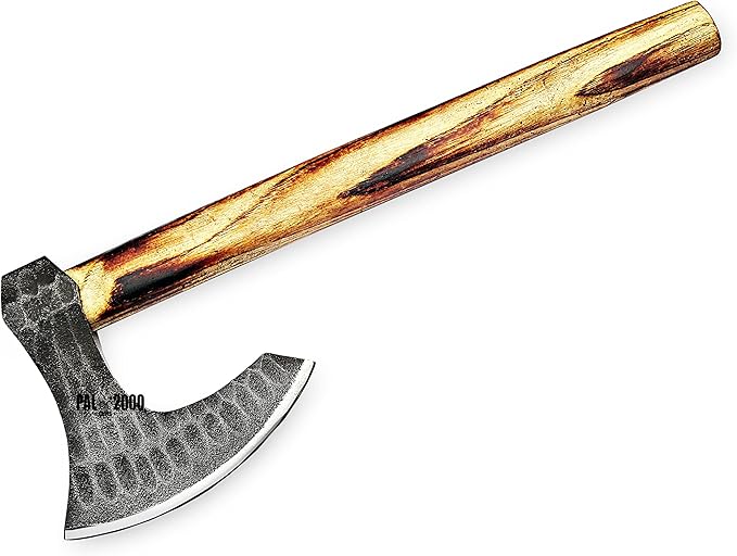 AX-2038 Custom Handmade Viking Hatchet Axe Carbon Steel Head Bearded Camping Tomahawk Battle Ax with Sheath