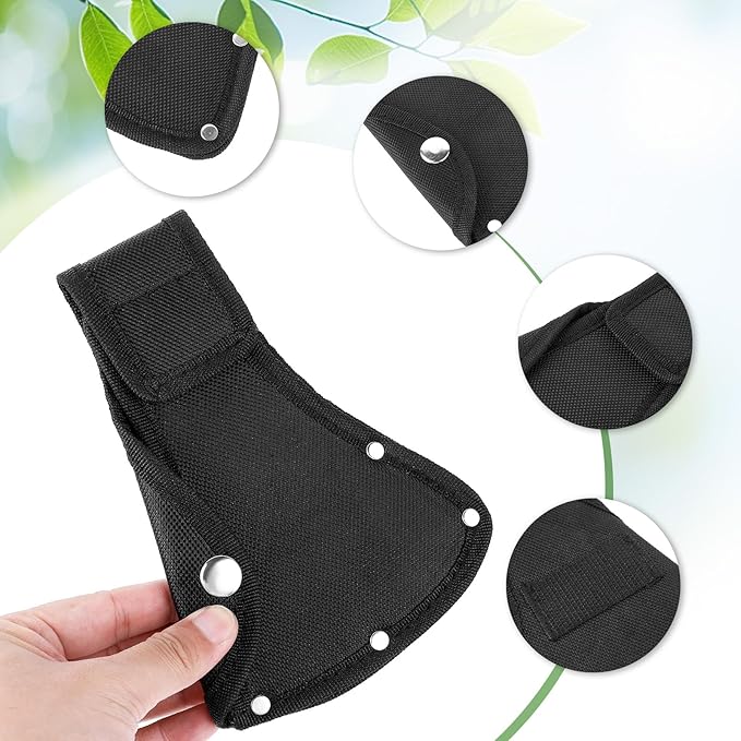 Hatchet Head Sheath Holster Black Thickened Axe Head Cover Sheath Double Snap Hatchet Blade Protector Hatchet Edge Protector for Outdoor Hiking Camping Outdoors Work Axe Jacket
