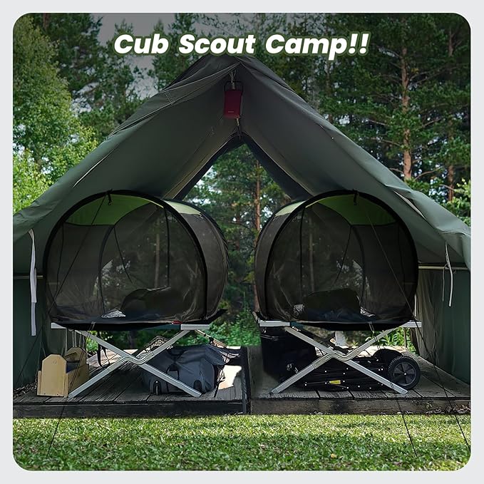 Sportneer Pop-Up Mosquito Net Tent, Portable Foldable Mosquito Tent with Bug Screen Net Adults Kids for Camping Cot, 1 Person Camping Tent for Bed