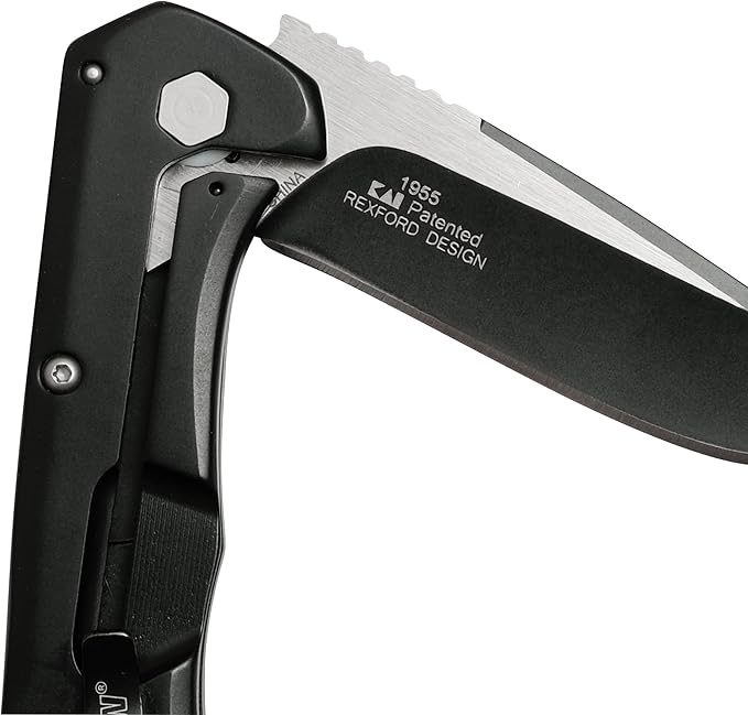 Kershaw Showtime Pocketknife, Black, 3" 8Cr13MoV Stainless Steel Drop Point Plain Edge Blade, One-Handed Assisted Flipper Opening EDC