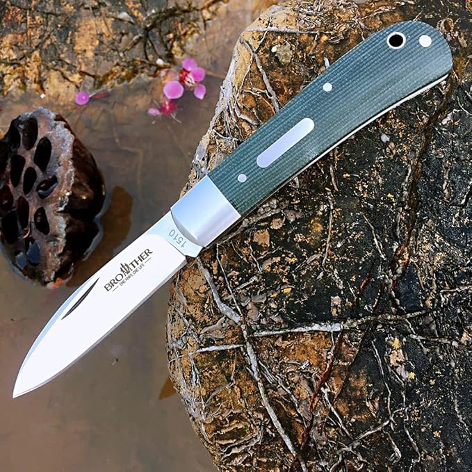 Brother 1510 VG10 Blade Knife Mircarta Grips Slip Joint Pocket Knife â€¦