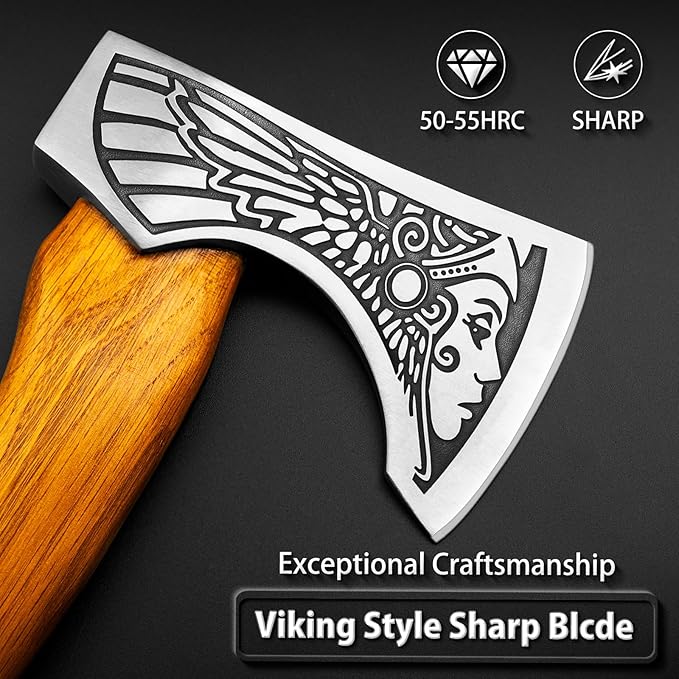 NedFoss 13" Valkyrie Throwing Axes 2 Pack, Axe Throwing Game for Backyard for Adults, Professional Viking Throwing Hatchets and Tomahawks Set with Wooden Handle for Competition and Outdoor Recreation