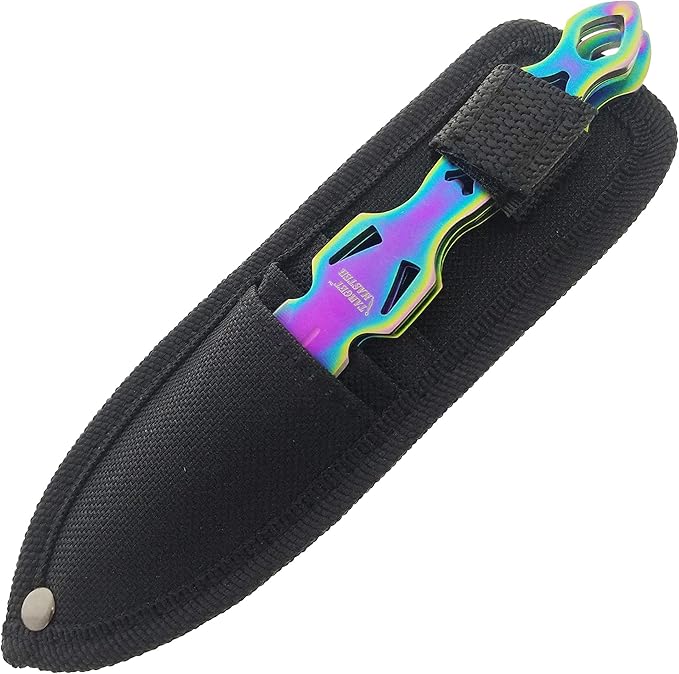 Target Master 3PC 6" Stealth Style Fixed Blade Set with Black Nylon Sheath, Gifts