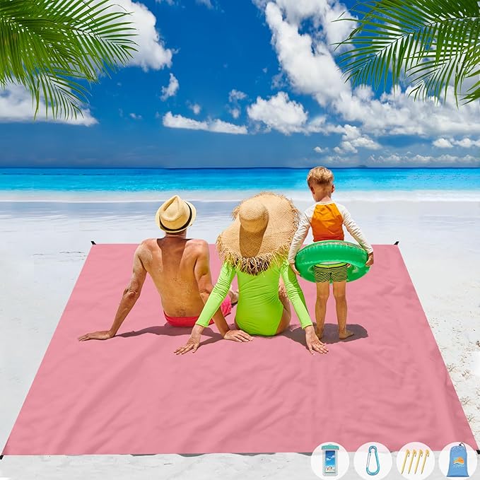Beach Blanket Waterproof Sandproof 1-8 Adult Oversized 9'×10' Lightweight Durable Compact Sand Free Beach Mat for Travel Camping Hiking Picnic Blanket Extra Large