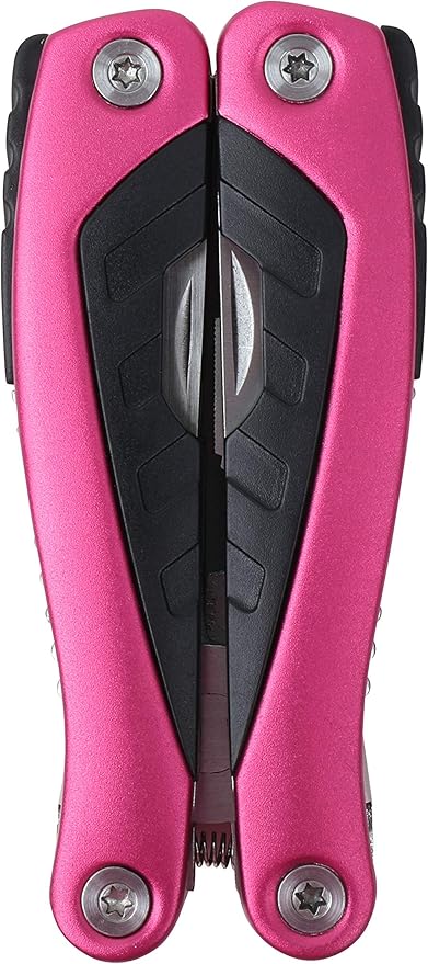 Apollo Tools 14-in-1 Steel Pocket Multitool Pliers, Dozens of Uses for Everyday Life, Repairs, Survival, Outdoors, Camping, Fishing - Pink Ribbon - Pink - DT5015P