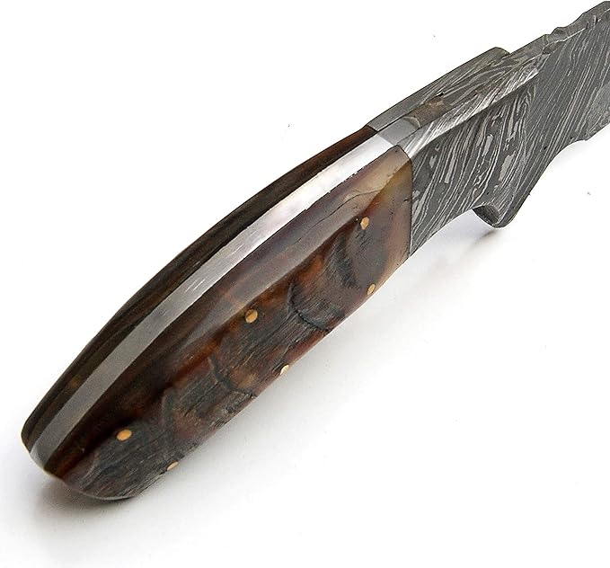 PAL 2000 KNIVES HK-9295 Handmade Damascus Steel 13 Inches Hunting Knife Ram Horn Handle with Sheath