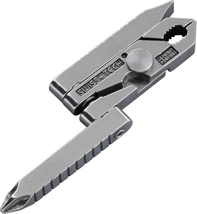 SWISS+TECH ST50022 Stainless Steel 6-in-1 Key Chain Multi Tool, Polished Finish (Single Pack)