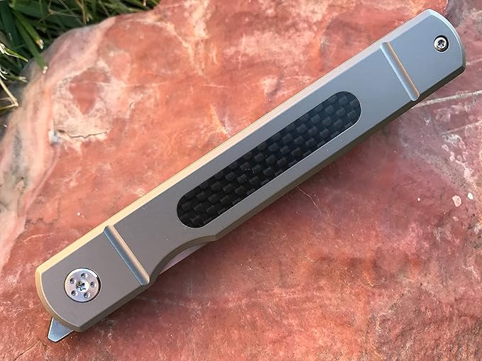 Higonokami Pocket Folding Knife! Solid Tc4 Titanium Handle! Japanese Style Top Flipper! Razor Sharp D2 Steel Tanto Blade! (Tatsu Higonokami)