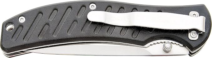 Bear & Son Cutlery A-300-AlBK-S Bear Swipe Iii Aircraft Aluminum Handle/Satin Finish Blade Knife, 4 1/4", Black