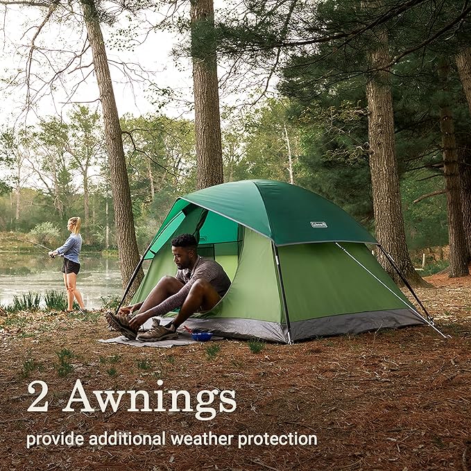 Coleman Sundome 6-Person Tent with Rainfly, Weatherproof Tent Sets Up in 10 Mins